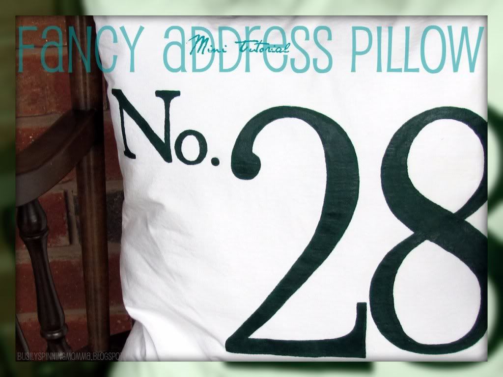 fancy address pillow tutorial