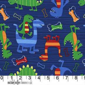 Michael Miller DINO DUDES NAVY BLUE on Knit Lycra Jersey Michael Miller DINO DUDES NAVY BLUE on Knit Lycra Jersey