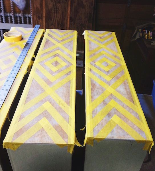 Em & Wit Furniture Design~Before and After: Tribal Dresser using Frog Tape